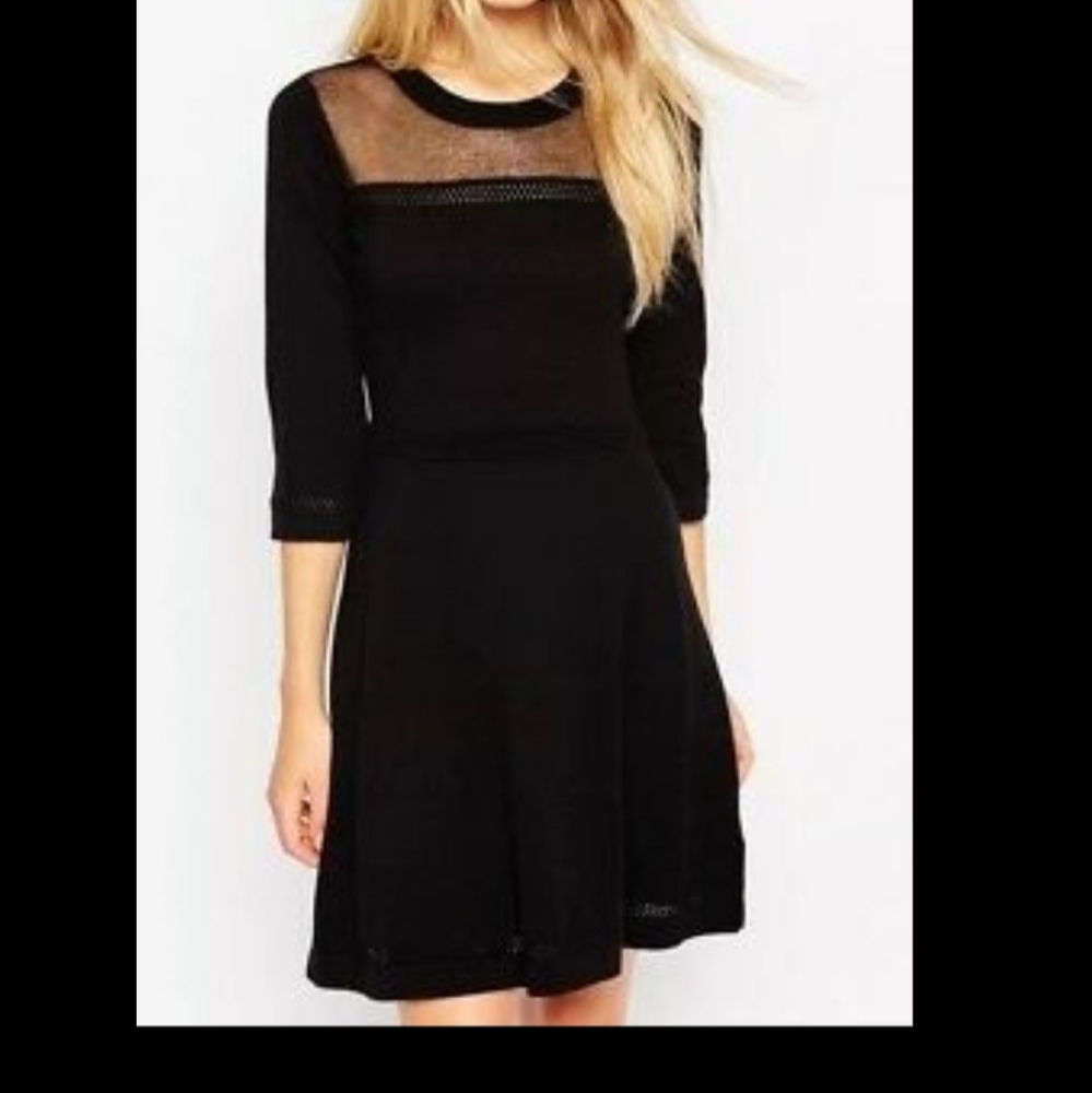 🖤 ASOS mesh black skater dress